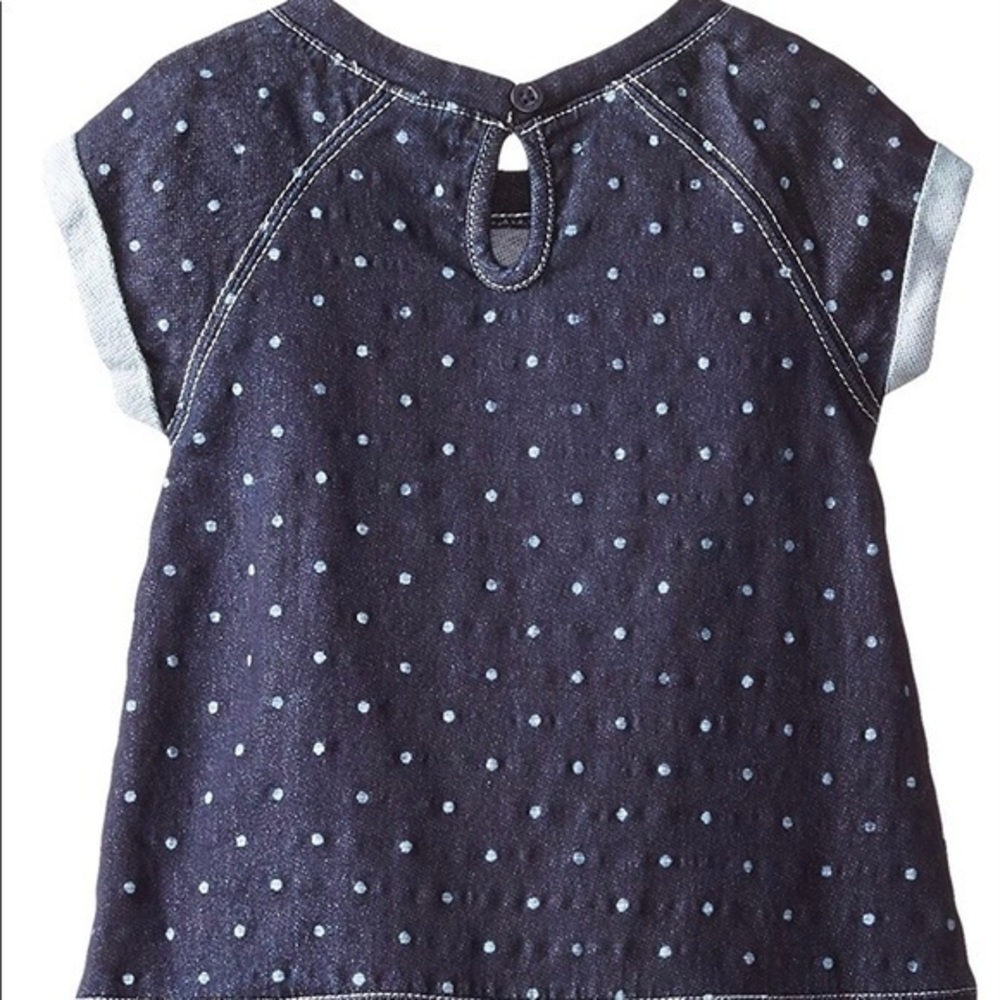 Preppy Nautica Kids Blue Soft Denim Polka Dot Dress 3T - Picture 7 of 9